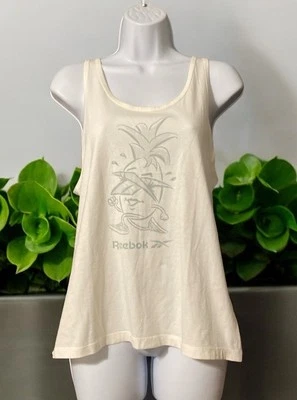 Mujeres Nuevo Con Etiqueta Reebok Blanco Diseño Gráfico Pullover Camiseta sin Mangas Talla S Foto 1 de 4