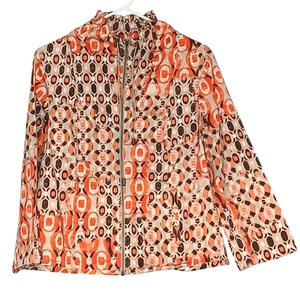 Ruby Rd. Women's Size 12 Jacket Tan Salman Abstract Geometric Half Sleeve Retro - Picture 1 of 4