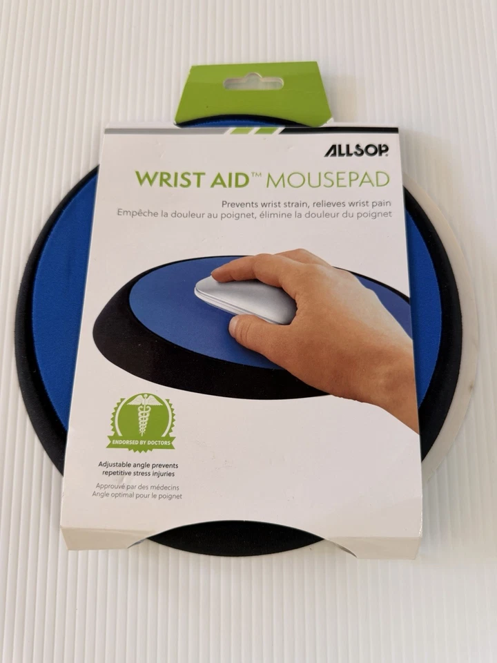 Allsop Wrist Aid Mousepad Ergonomic Gel Pad for Wrist Support Blue/Black - Image 1 of 2