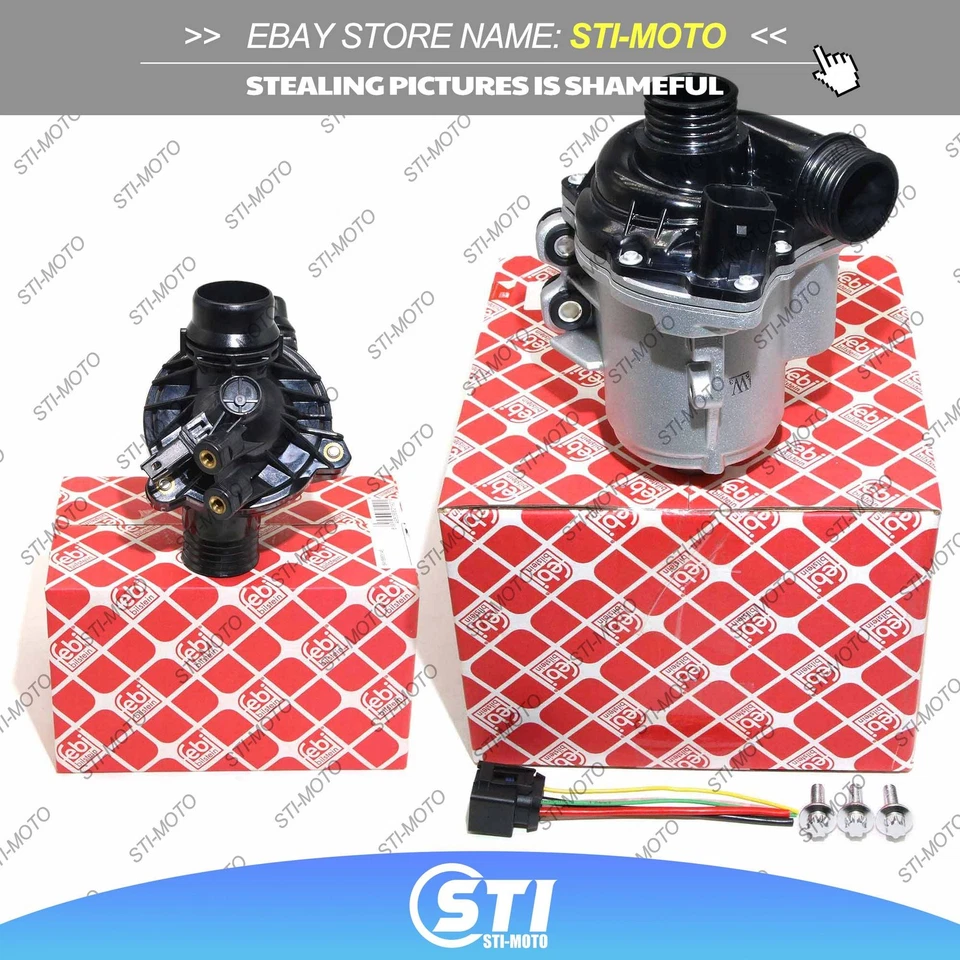 FEBI Electric Water Pump W/ Thermostat For BMW E60 335i E82 535i N54 X3 X5 N55 - Image 1 of 4
