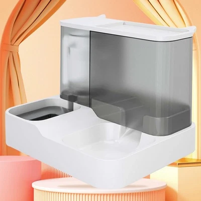 2-in-1 Futter Wasser Spender Hunde Katzen Wasser Trockenfutter Automat 2.8 L Set - Bild 1 von 4