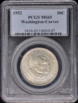 WASHINGTON CARVER 1952 50C Silver Commemorative PCGS MS65 - Image 1 of 2