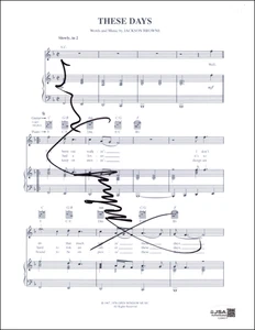 Jackson Browne Signed Autograph These Days Sheet Music - For Everyman w/ JSA COA - Picture 1 of 4
