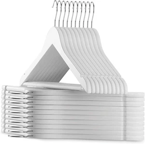 Fancy Wooden Hangers Extra Smooth Finish Color Clothes Pack Of 4 S653 - Picture 1 of 4