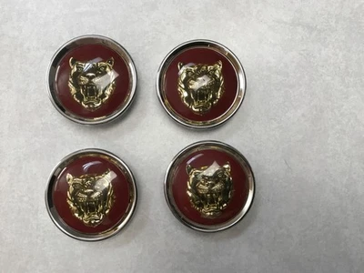 JAGUAR Wheel Center Caps. Ruby with Gold. 4 - Image 1 of 4