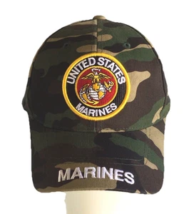 Mütze Kappe USA Marine verstellbar Aufnäher grün Tarnmuster bestickt - Bild 1 von 9