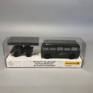 Brekina H0 018084 MB Unimog 411 mit Baubude Bundespost Philatelie OVP #7 - Bild 1 von 3