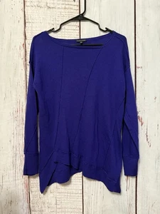 Eileen Fisher asymmetrischer klassischer Lagenlook Pullover Merinowolle lila Gr. Small - Bild 1 von 10
