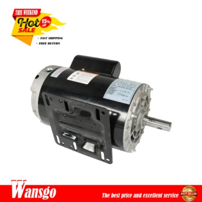 Compressor Duty Electric Motor 1Phase 3450RPM 56HZ Frame 7/8" Shaft 230V 5HP USA - Image 1 of 4