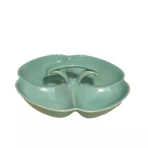 TS&T Luray Surf grün Griff Relish Tablett geteilt Schale Taylor Smith Lu-Ray MCM - Bild 1 von 10