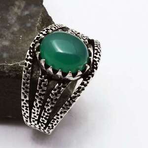 Green Onyx Ethnic Handmade best Gift Ring Jewelry US Size-8.75 AR 1212