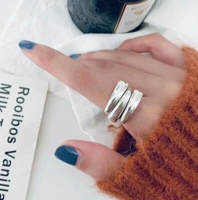 925 Solid Sterling Silver Ring, Pinky Ring, Size L, Layered Ring, Dainty Ring - Image 1 of 4