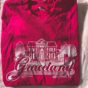 Vintage T-shirt Fruit of The Loom Made USA punto singolo Graceland Memphis TN XL - Foto 1 di 9