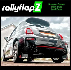 rallyflapZ | Mud Flaps & Fixings ABARTH 500 595 695 Black MSA 4mm PVC *G R&W - Picture 1 of 11