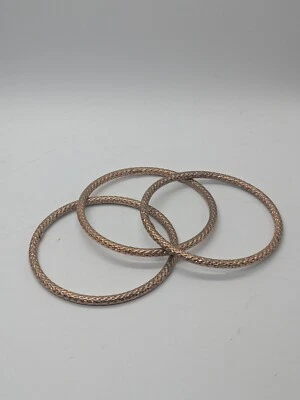 Juego de 3 pulseras brazalete texturizadas tono dorado bronce Milor Italia Foto 1 de 4