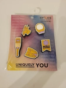 Crocs Uniquely You - CHAMPIONS- THE GOAT  Jibbitz Charms 5 Pack - Picture 1 of 2
