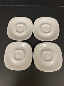 Block Langenthal Switzerland “Transition” White Square Saucers - Set of 4 - Picture 1 of 5