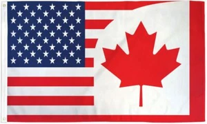 "USA CANADA COMBINATION" flag 3x5 ft polyester banner sign US USA/CANADA COMBO - Picture 1 of 6