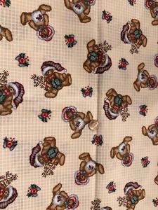 Daisy Kingdom Cream Ted E Bear Christmas Fabric 2 yards 34 inches - Picture 1 of 1