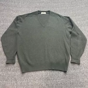 William Lockie of Scotland 100% New Lambswool V Neck Green Sweater Mens Medium - Picture 1 of 9