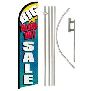 Big Blow Out Sale Windless Banner Swooper Advertising Flag Kit Big Sale Here - Picture 1 of 8