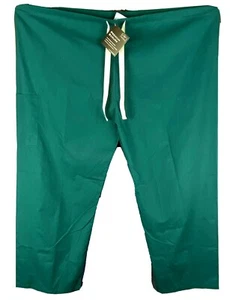 Prestige Medical Scrub Pants Size 3X Hunter Green Pockets Drawstring Tie - Picture 1 of 7
