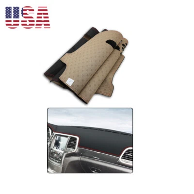 Leather Dash Mat Red Line Dashboard Cover Pad For Jeep Grand Cherokee 2011-2017 Foto 1 de 4