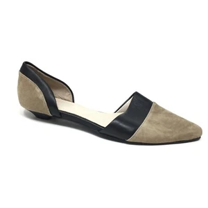 J Jill Sutton D'Orsay Flats Loafers Shoes Womens Size 9 Taupe Black Leather - Picture 1 of 11