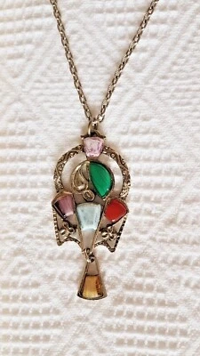 Collar Colgante y Cadena ~ Piedras 'Milagrosas' Ágata Colores Naturales Pulidos Foto 1 de 4