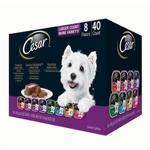 Cesar Canine Cuisine Wet Dog Food, 8 Flavor Variety Pack Classic Loaf in Sauce - Picture 1 of 1