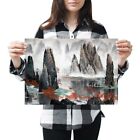 A3 - Chinesische Landschaft Berge Poster 42X29,7cm280gsm #21344