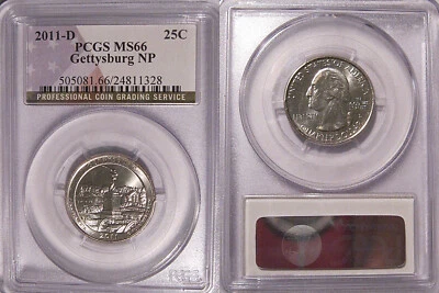 2011 D Gettysberg NP Quarter 25c PCGS MS66 - Image 1 of 2