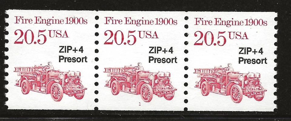 US Scott #2264, Plate #1 Coil 1988 Fire Engine 20.5c VF MNH - Image 1 of 1
