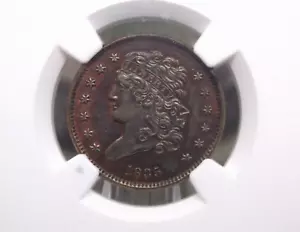 1835 Classic Head Half Cent 1/2c NGC MS63 BN #007 Unc BU Uncirculated ECC&C Inc. - Bild 1 von 5