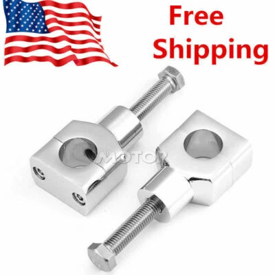 1" Billet Handlebar Risers For Harley Custom Springer Bobber Chopper - Image 1 of 4