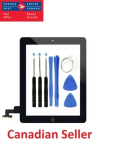 Black New Touch Screen Digitizer Glass For iPad 2 + Home Button Adhesive - Picture 1 of 1