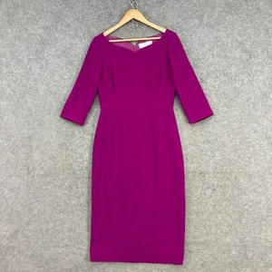 Goat Dress Womens 10 Purple Boat Neck Half Sleeve Wool Pencil Business Zip 6701 - Picture 1 of 11