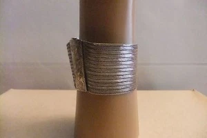 Pulsera de malla flexible de plata esterlina vintage con bloqueo de barra deslizante cónica - Imagen 1 de 3