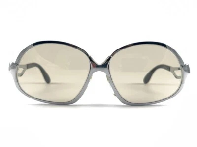 老式全新 RODENSTOCK CORVIGLIA OVAL 超大号银色太阳镜 80 年代德国 — 第 1/4 张图片