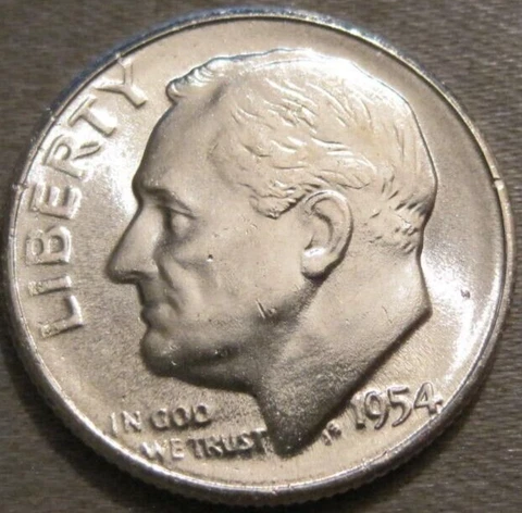 BETTER AS SHOWN - 1954 S UNCIRCULATED ROOSEVELT DIME *** 90% SILVER *** 388 Cover