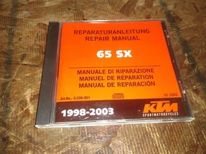Original 1998-2003 KTM 65 sx repair manual CD compact disc  - Picture 1 of 3