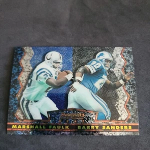 1995 Bowmans Best Black Barry Sanders Marshall Faulk card #19 F5 - Picture 1 of 3