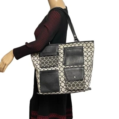 Nine West Shoulder Handbag Purse Gray Black - Image 1 of 4