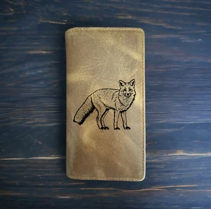 Fuchs Rodeo Geldbörse Cowboy Western Büffelleder Premium Tier Wild Geschenk NEU - Bild 1 von 10