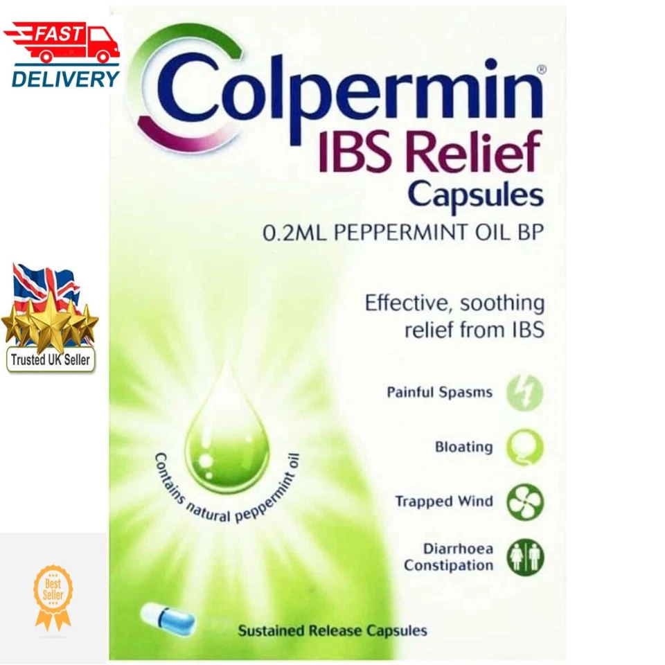 Colpermin IBS Relief Peppermint Oil Capsules Pack of 100 Capsules