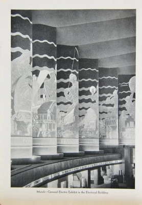 Impresión de arte antiguo Feria Mundial de Chicago Edificio General Electric 1933 Historia Foto 1 de 4