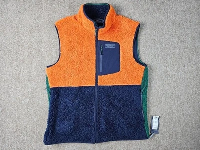 Vintage Vineyard Vines Sherpa Vest Men’s L Colorblock Fleece Nautical Preppy Gor - Image 1 of 4