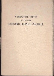 William W Mackall / Character Sketch of the Late Leonard Leopold Limited ed 1938 - Picture 1 of 1