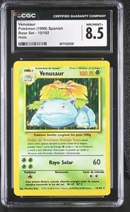 CGC 8.5 Spanish Venusaur 1999 Base Set 15/102 Holo Pokemon Card - Picture 1 of 2
