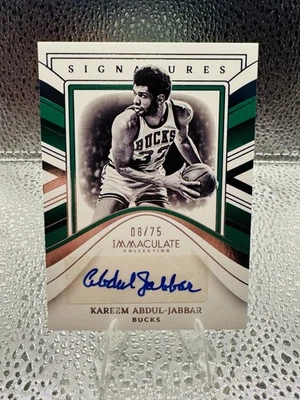 2022-23 Immaculate Карим Абдул-Джаббар подписи автограф #8/75 баксы - Изображение 1 из 2